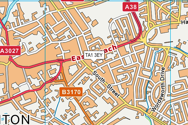 TA1 3EY map - OS VectorMap District (Ordnance Survey)