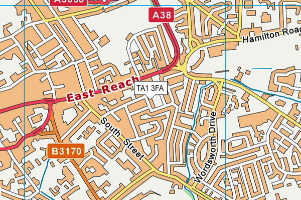 TA1 3FA map - OS VectorMap District (Ordnance Survey)