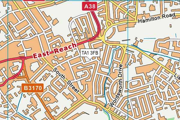 TA1 3FB map - OS VectorMap District (Ordnance Survey)