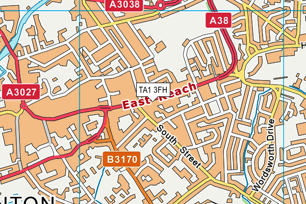 TA1 3FH map - OS VectorMap District (Ordnance Survey)
