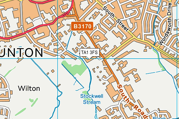 TA1 3FS map - OS VectorMap District (Ordnance Survey)