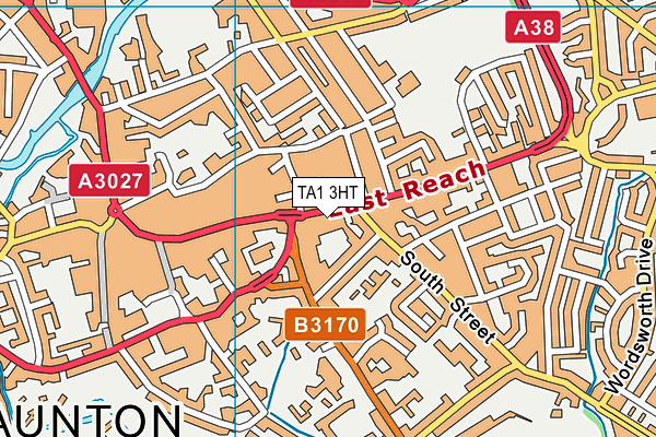 Nuffield Health (Taunton) map (TA1 3HT) - OS VectorMap District (Ordnance Survey)