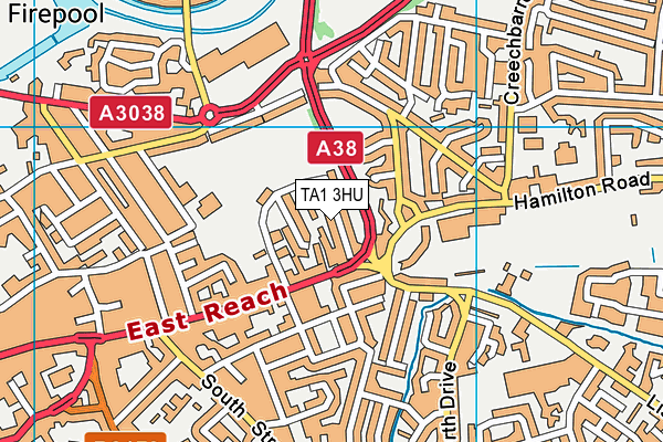 TA1 3HU map - OS VectorMap District (Ordnance Survey)