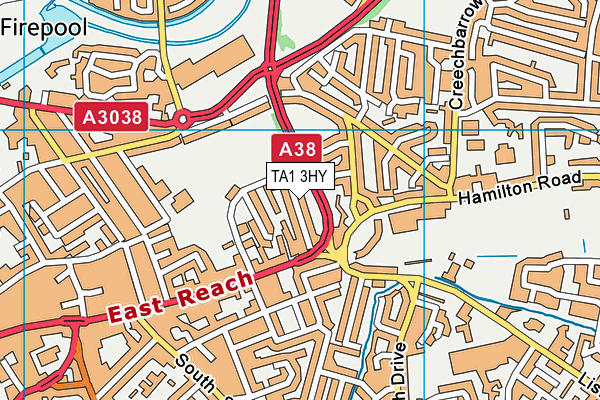 TA1 3HY map - OS VectorMap District (Ordnance Survey)