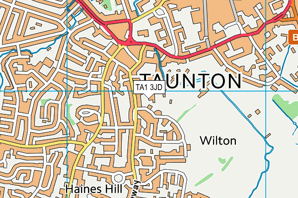 TA1 3JD map - OS VectorMap District (Ordnance Survey)