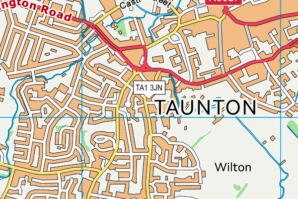 TA1 3JN map - OS VectorMap District (Ordnance Survey)