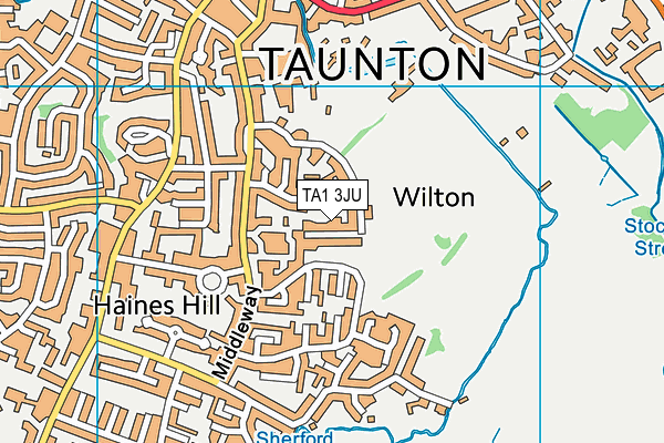 TA1 3JU map - OS VectorMap District (Ordnance Survey)