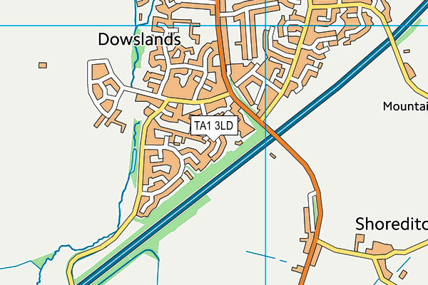 TA1 3LD map - OS VectorMap District (Ordnance Survey)