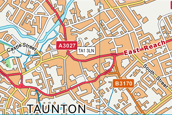 TA1 3LN map - OS VectorMap District (Ordnance Survey)