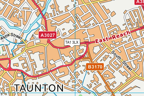 TA1 3LX map - OS VectorMap District (Ordnance Survey)