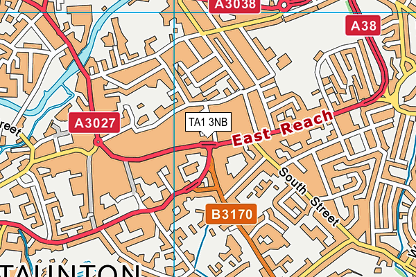 TA1 3NB map - OS VectorMap District (Ordnance Survey)