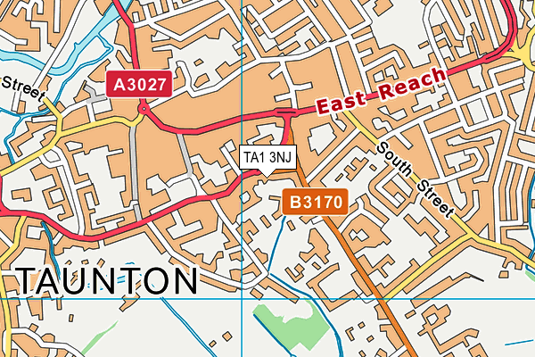 TA1 3NJ map - OS VectorMap District (Ordnance Survey)