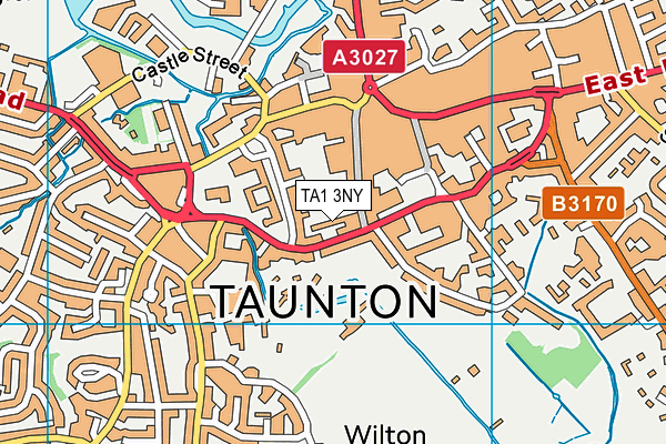 TA1 3NY map - OS VectorMap District (Ordnance Survey)