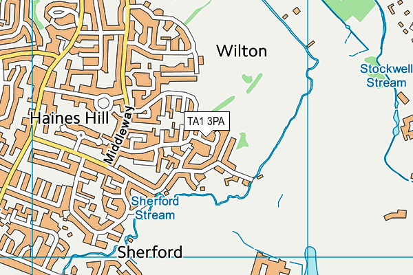 TA1 3PA map - OS VectorMap District (Ordnance Survey)