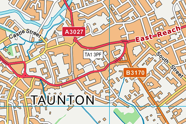 TA1 3PF map - OS VectorMap District (Ordnance Survey)