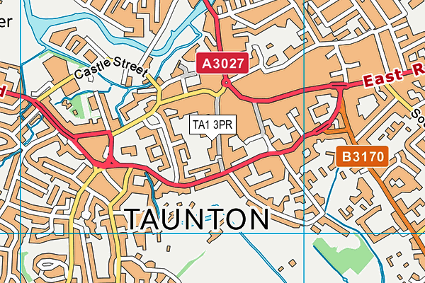 TA1 3PR map - OS VectorMap District (Ordnance Survey)