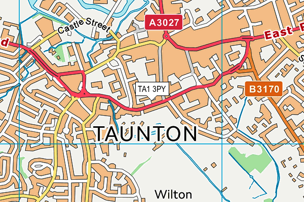 TA1 3PY map - OS VectorMap District (Ordnance Survey)