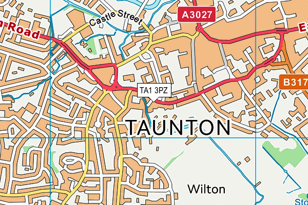 TA1 3PZ map - OS VectorMap District (Ordnance Survey)