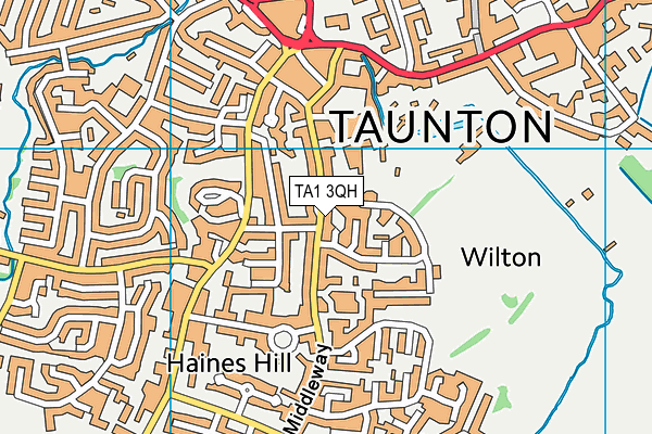 TA1 3QH map - OS VectorMap District (Ordnance Survey)