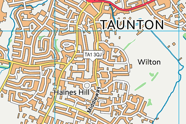 TA1 3QJ map - OS VectorMap District (Ordnance Survey)