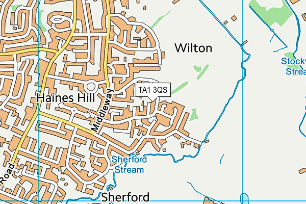 TA1 3QS map - OS VectorMap District (Ordnance Survey)