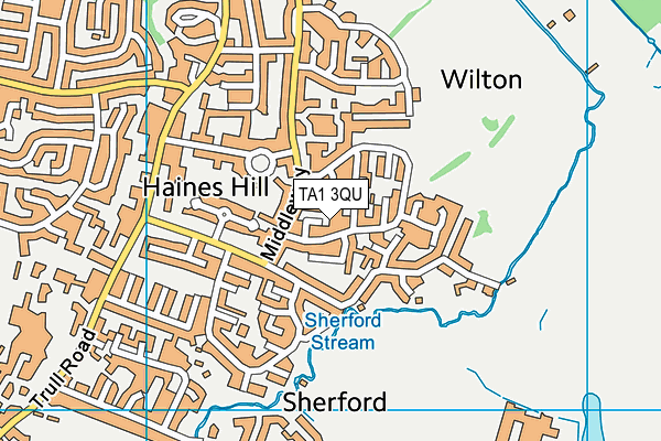 TA1 3QU map - OS VectorMap District (Ordnance Survey)