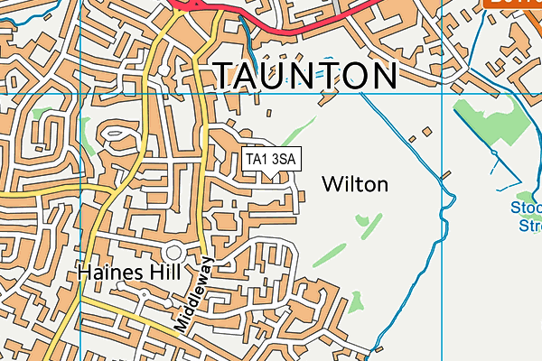 TA1 3SA map - OS VectorMap District (Ordnance Survey)