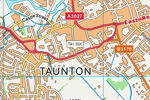 TA1 3SX map - OS VectorMap District (Ordnance Survey)