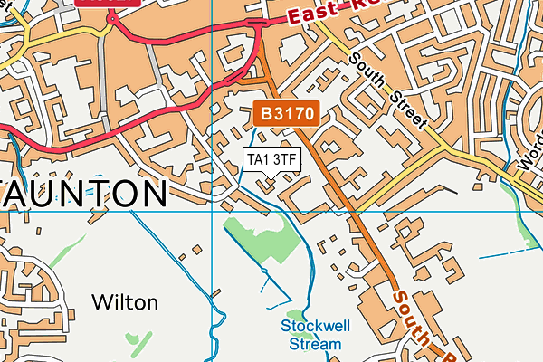 TA1 3TF map - OS VectorMap District (Ordnance Survey)