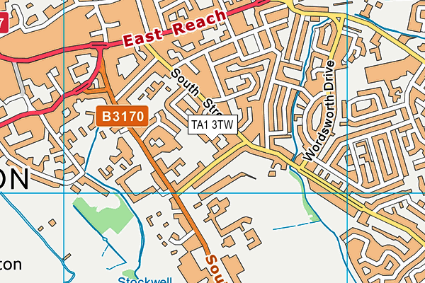 TA1 3TW map - OS VectorMap District (Ordnance Survey)