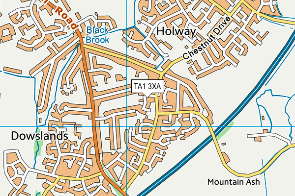 TA1 3XA map - OS VectorMap District (Ordnance Survey)