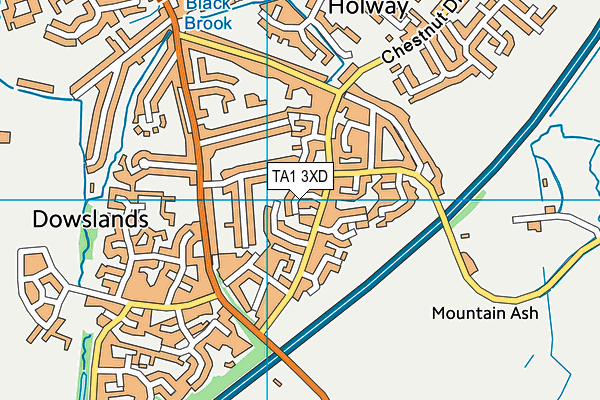 TA1 3XD map - OS VectorMap District (Ordnance Survey)