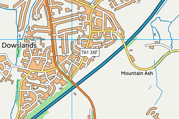 TA1 3XF map - OS VectorMap District (Ordnance Survey)