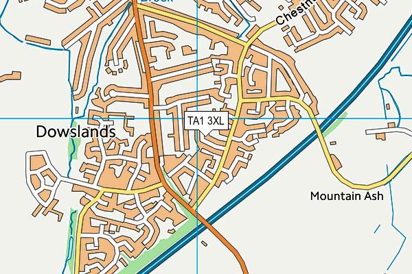 TA1 3XL map - OS VectorMap District (Ordnance Survey)