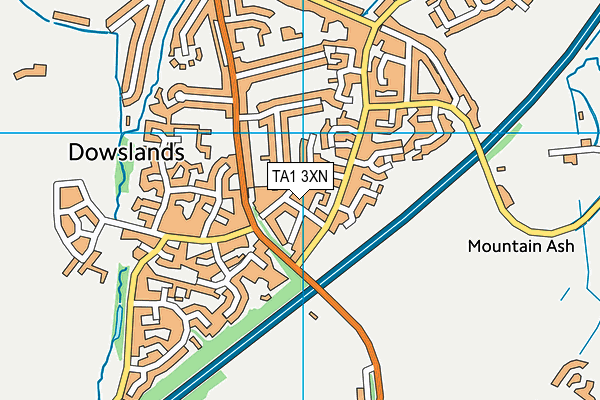 TA1 3XN map - OS VectorMap District (Ordnance Survey)