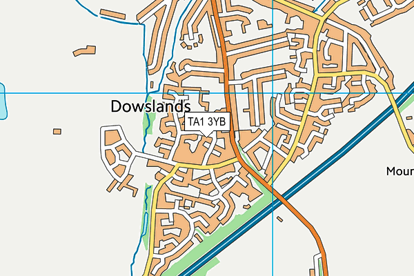 TA1 3YB map - OS VectorMap District (Ordnance Survey)