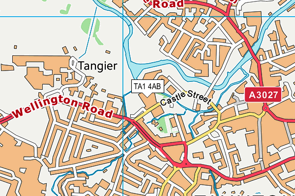 TA1 4AB map - OS VectorMap District (Ordnance Survey)