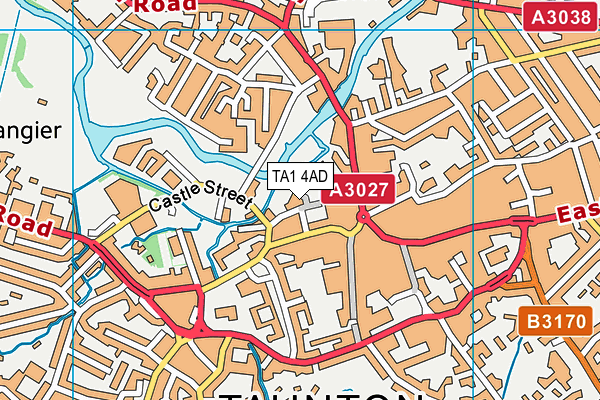 TA1 4AD map - OS VectorMap District (Ordnance Survey)