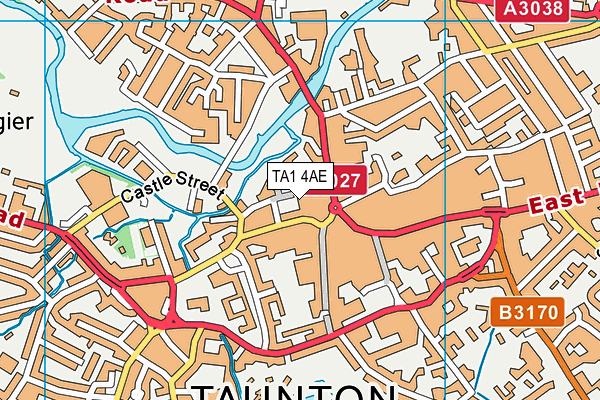 TA1 4AE map - OS VectorMap District (Ordnance Survey)