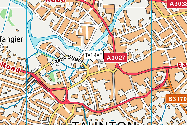 TA1 4AF map - OS VectorMap District (Ordnance Survey)