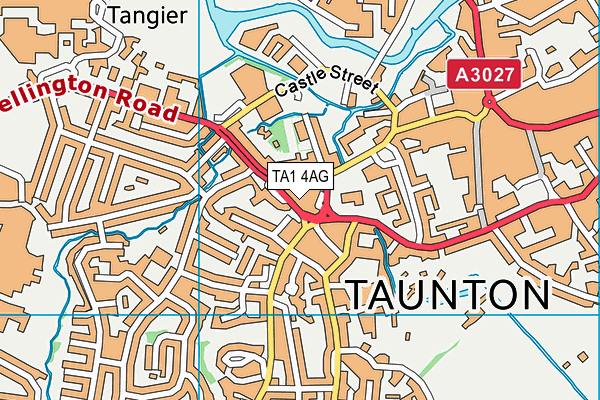 TA1 4AG map - OS VectorMap District (Ordnance Survey)