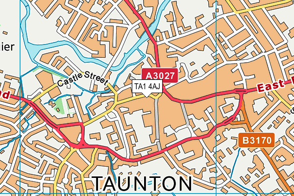 TA1 4AJ map - OS VectorMap District (Ordnance Survey)