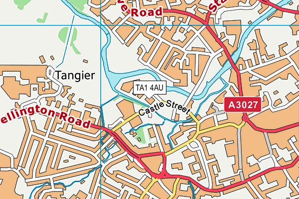 TA1 4AU map - OS VectorMap District (Ordnance Survey)