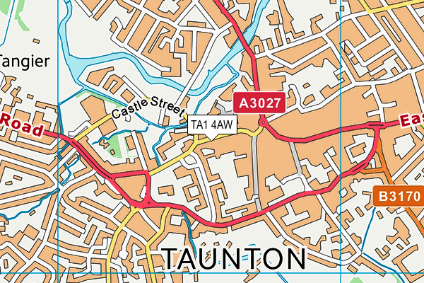 TA1 4AW map - OS VectorMap District (Ordnance Survey)