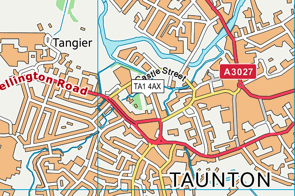 TA1 4AX map - OS VectorMap District (Ordnance Survey)