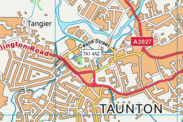 TA1 4AZ map - OS VectorMap District (Ordnance Survey)