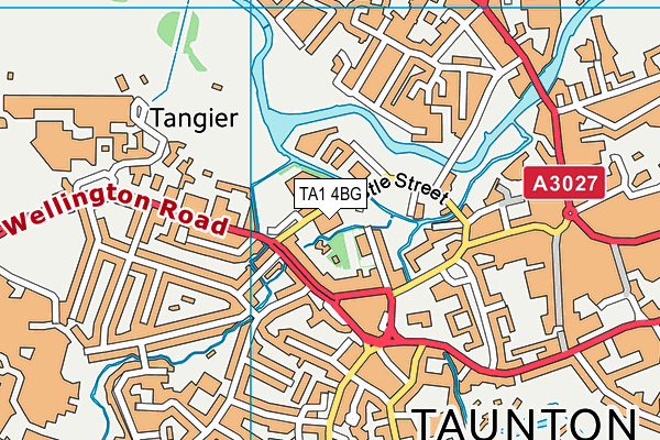 TA1 4BG map - OS VectorMap District (Ordnance Survey)