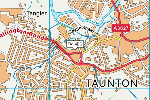 TA1 4DG map - OS VectorMap District (Ordnance Survey)