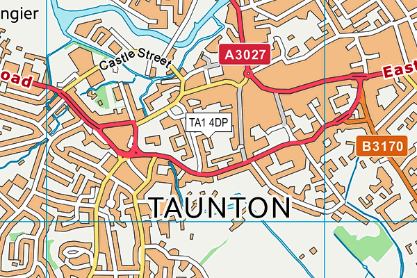 TA1 4DP map - OS VectorMap District (Ordnance Survey)