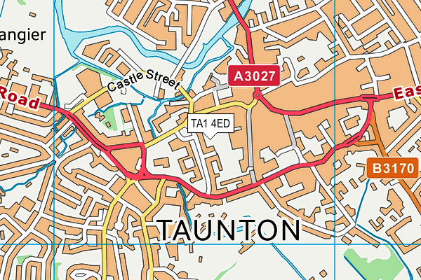 TA1 4ED map - OS VectorMap District (Ordnance Survey)